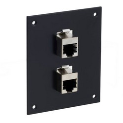 Picture of Universal Sub-Panel, 2 Shielded Category 6A Couplers, RJ45 Straight Thru