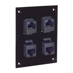 Picture of Universal Sub-Panel, 4 Category 5E Right Angle Unshielded RJ45 Couplers
