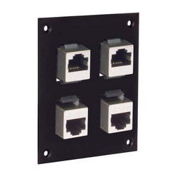 Picture of Universal Sub-Panel, 4 Category 5E Right Angle Shielded RJ45 Couplers