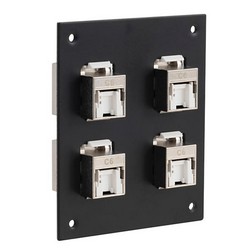 Picture of Universal Sub-Panel, 4 110 Shielded Category 6 Tool-less PoE+ Compliant Jacks