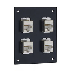 Picture of Universal Sub-Panel, 4 Shielded Category 5e Low Profile Mini-Couplers, RJ45 Straight Thru