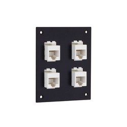 Picture of Universal Sub-Panel, 4 Shielded Category 6 Low Profile Mini-Couplers, RJ45 Straight Thru