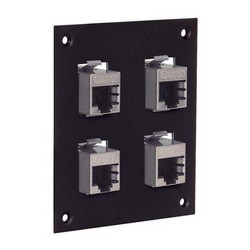 Picture of Universal Sub-Panel, 4 Shielded Category 6 Couplers, RJ45 Straight Thru