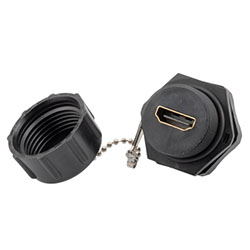 Picture of Waterproof HDMI Industrial Coupler with Dust Cap