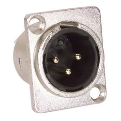Picture of Stainless Steel Wall Plate, Two XLR Male Solder Style Connectors