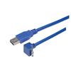 Picture of USB 3.0 Right Angle Cable Assembly - Down Angle Micro B - Straight A Connectors 1 Meter