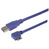 USB 3.0 Type A straight male to Micro B right angle exit
