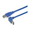 Picture of USB 3.0 Right Angle Cable Assembly - Up Angle A - Straight A Connectors 0.5 Meters