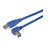 Picture of USB 3.0 Right Angle Cable Assembly - Up Angle B - Straight A Connectors 0.3 Meters
