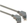 Picture of 45 Degree USB Cable, 45 Degree Left Angled A Male / 45 Degree Left Angled B Male, 0.3 m