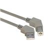 Picture of 45 Degree USB Cable, 45 Degree Right Angle A Male / 45 Degree Right Angled B Male, 0.3 m