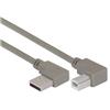 Picture of Right Angle USB Cable, Left Angle A Male/Left Angle B Male, 0.3m