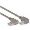 Picture of Right Angle USB Cable, Right Angle A Male/Left Angle B Male, 0.3m