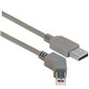Picture of 45 Degree USB Cable, Straight A Male / 45 Degree Left Angled B Male, 0.3 m