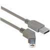 Picture of 45 Degree USB Cable, Straight A Male / 45 Degree Right Angled B Male, 0.3 m