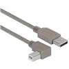 Picture of Right Angle USB Cable, Straight A Male / Left Angle B Male, 0.3m