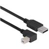 Picture of Right Angle USB Cable, Straight A Male / Right Angle B Male Black, 0.3m