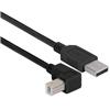 Picture of Right Angle USB Cable, Straight A Male / Up Angle B Male Black, 0.3m