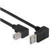 Picture of Right Angle USB Cable, Down Angle A Male/ Down Angle B Male Black, 0.3m