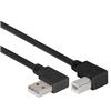 Picture of Right Angle USB Cable, Right Angle A Male/Left Angle B Male Black, 0.3m