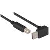 Picture of Right Angle USB cable, Up Angle A Male/ Straight B Male Black, 0.5m