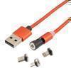 Picture of 540 degrees Rotating Smart Indicator Magnetic Cable, USB A to Type C/Micro/Lightning Compatible, M/M, 5 Volt, 1 Amp, 1 Meter