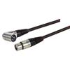 Picture of XLR Pro Audio Cable Assembly, XLR Male Right Angle - XLR Female. 3.0 ft
