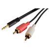 Picture of One 3.5mm Male (Stereo) to Two RCA Male Y cable, 3.0 ft