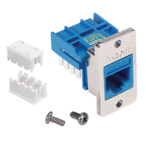 Picture of Cat6 ECF Keystone Jack 110/RJ45 EIA568A/B Blue