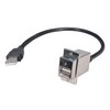 Picture of USB Type A Coupler, Female Bulkhead/Latching Male, 12 in.