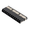 Picture of Fiber Coupler, LC/LC SlimLine 12 port, Translucent Internal Shutter, Side Spring, High Density Reduced Height, No Flange, Black