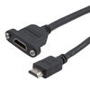 Picture of Premium Ultra High Speed HDMI Cable Supporting 8K60Hz and 48Gbps, Male-Plug to Panel Mount Female-Jack, LSZH Jacket, Black, 0.5M