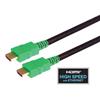 Picture of High Speed HDMI  Cable with Ethernet, Male/ Male, Green Overmold 0.5 M