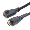 Picture of Nylon braided Black PVC Cable, Locking HDMI Male to Female, Supports 4K Resolution, 1 Meter