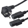 Picture of Schuko CEE7/7 to Dual C13 Splitter International Power Cord - 10 Amp - 2M