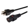 Picture of L-com Locking C13 to N5-15 Power Cord 6 Feet (1.83m)