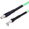 Picture of Low Loss SMA Male to SMA Male Right Angle Cable Assembly with Heavy Duty Heat Shrink Boot using LL335i Coax, 1.5 FT