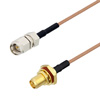 Picture of SMA Male to SMA Female Bulkhead Cable Assembly using RG178 Coax, 1.5 FT