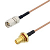 Picture of SMA Male to SMA Female Bulkhead Cable Assembly using RG178 Coax, 6 FT