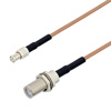 Picture of MCX Plug to MCX Jack Bulkhead Cable Assembly using RG178 Coax, 1 FT