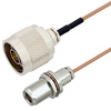 Picture of N Male to N Female Bulkhead Cable Assembly using RG178 Coax, 1.5 FT