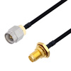 Picture of SMA Male to SMA Female Bulkhead Cable Assembly using LC141TBJ Coax, 1.5 FT