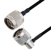 Picture of N Male to N Male Right Angle Cable Assembly using LC141TBJ Coax, 1.5 FT