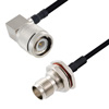 Picture of TNC Male Right Angle to TNC Female Bulkhead Cable Assembly using LC141TBJ Coax, 1 FT