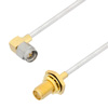 Picture of SMA Male Right Angle to SMA Female Bulkhead Cable Assembly using LC085TB Coax, 1.5 FT
