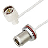 Picture of N Male Right Angle to N Female Bulkhead Cable Assembly using LC085TB Coax, 2 FT