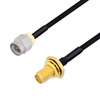 Picture of SMA Male to SMA Female Bulkhead Cable Assembly using LC085TBJ Coax, 1.5 FT