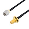 Picture of SMA Male to SMA Female Bulkhead Cable Assembly using LC085TBJ Coax, 1 FT
