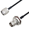 Picture of TNC Male to TNC Female Bulkhead Cable Assembly using LC085TBJ Coax, 2 FT