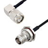 Picture of TNC Male Right Angle to TNC Female Bulkhead Cable Assembly using LC085TBJ Coax, 6 FT